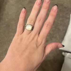 Pandora Elegant Sincerity Twist Mother of Pearl Ring